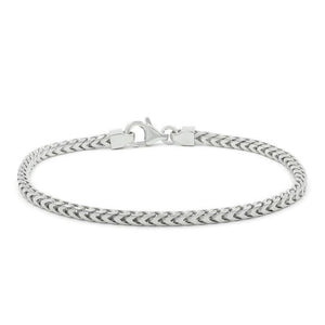 Real 10K Solid White Gold Franco Box Link Bracelet / Anklet for Men Women 5.0mm, 9" inches