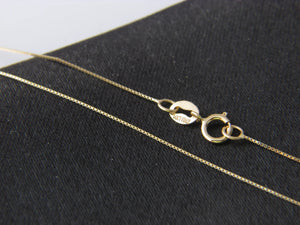 14K Solid Real Yellow Gold Blue Evil Eye Round CZ Pendant Charm with Box Chain