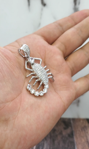 925 Sterling Silver (Made in Italy) Cz Scorpio Charm