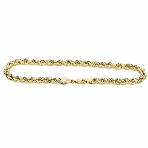 10K Gold Hollow Rope Bracelet 