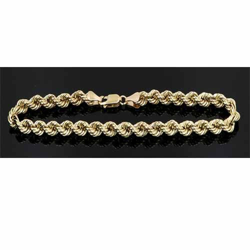 Amazon.com: 10k Gold Rope Chain Bracelet Yellow Gold / 1.5mm / 7 inch:  Clothing, Shoes & Jewelry