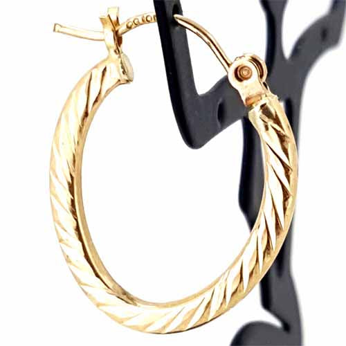 10k Yellow Gold Hoop Earrings for Women, Girls and Teenagers