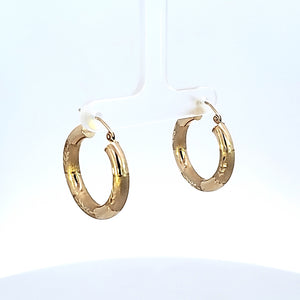 10K Solid Yellow Gold Hoop Earrings for Girls womens