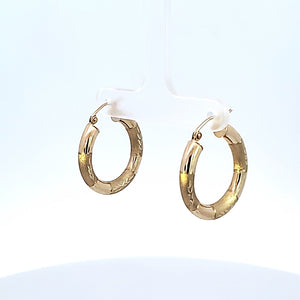 10K Solid Yellow Gold Hoop Earrings for Girls womens