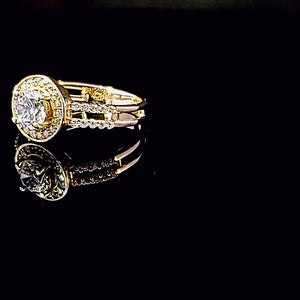 14K Solid Yellow Gold Round Solitaire Cz Ring