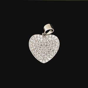 925 Silver Heart CZ Charm