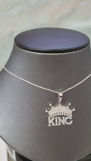 925 Silver King Cz Charm