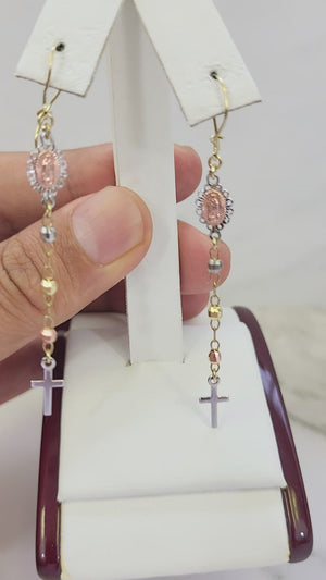 10K Gold Rosary Earrings