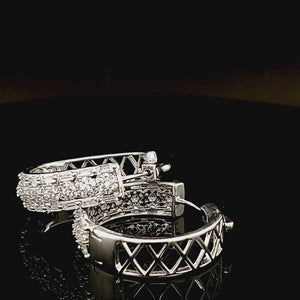 925 Silver CZ Baguette Fancy Earrings