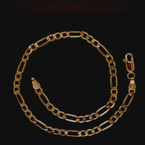 10K Gold Solid Figaro Chain