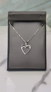 925 Silver Heart Cz Charm