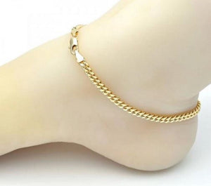 10K Gold Miami Cuban Anklet